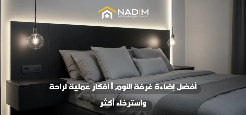 أفضل إضاءة غرفة النوم بتوزيع هادئ يساعد على الاسترخاء والنوم